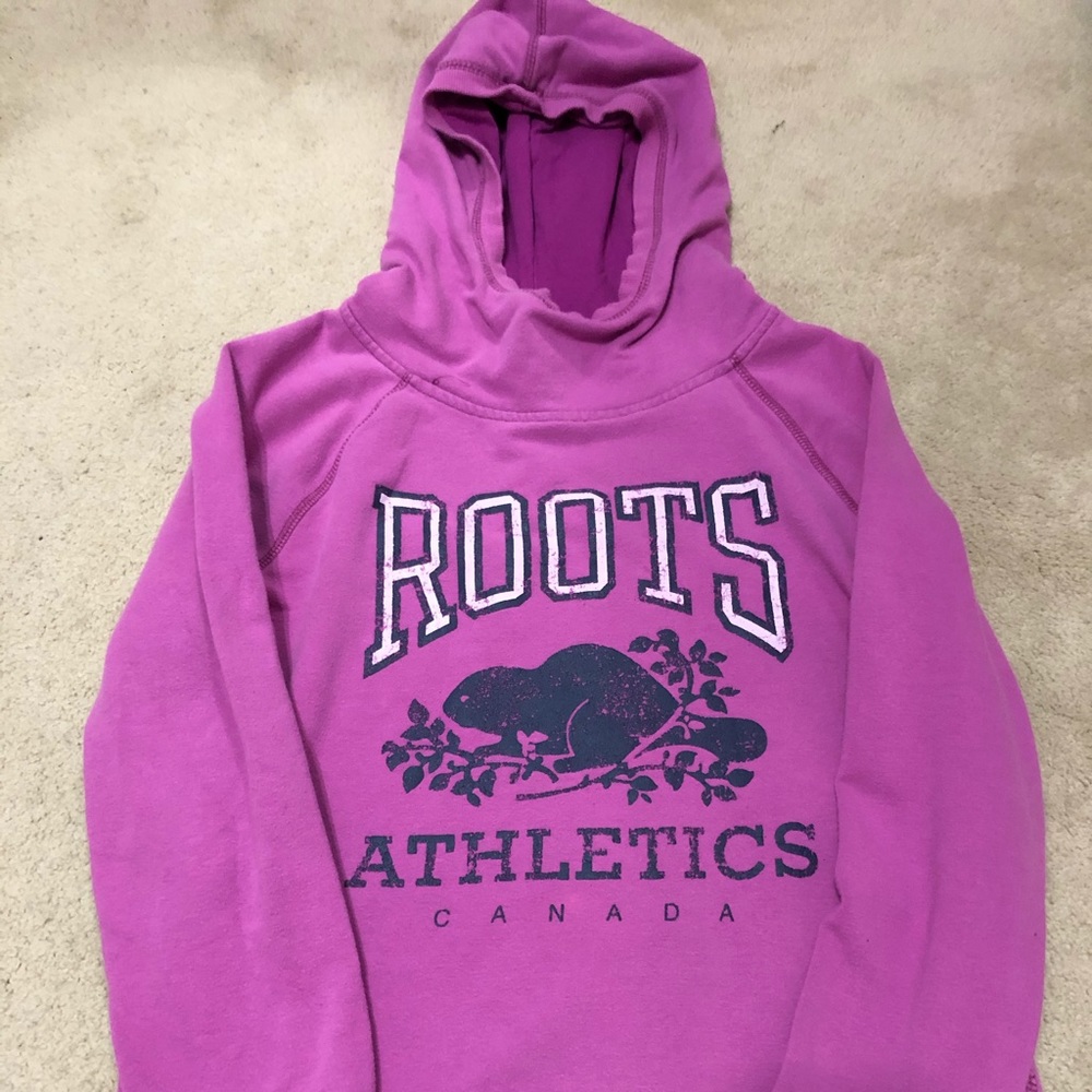 Roots kids pink stretch hoodie